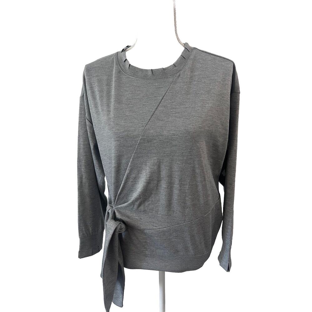 TROUVÉ Gray Long Sleeve Shirt Distressed Sz XS